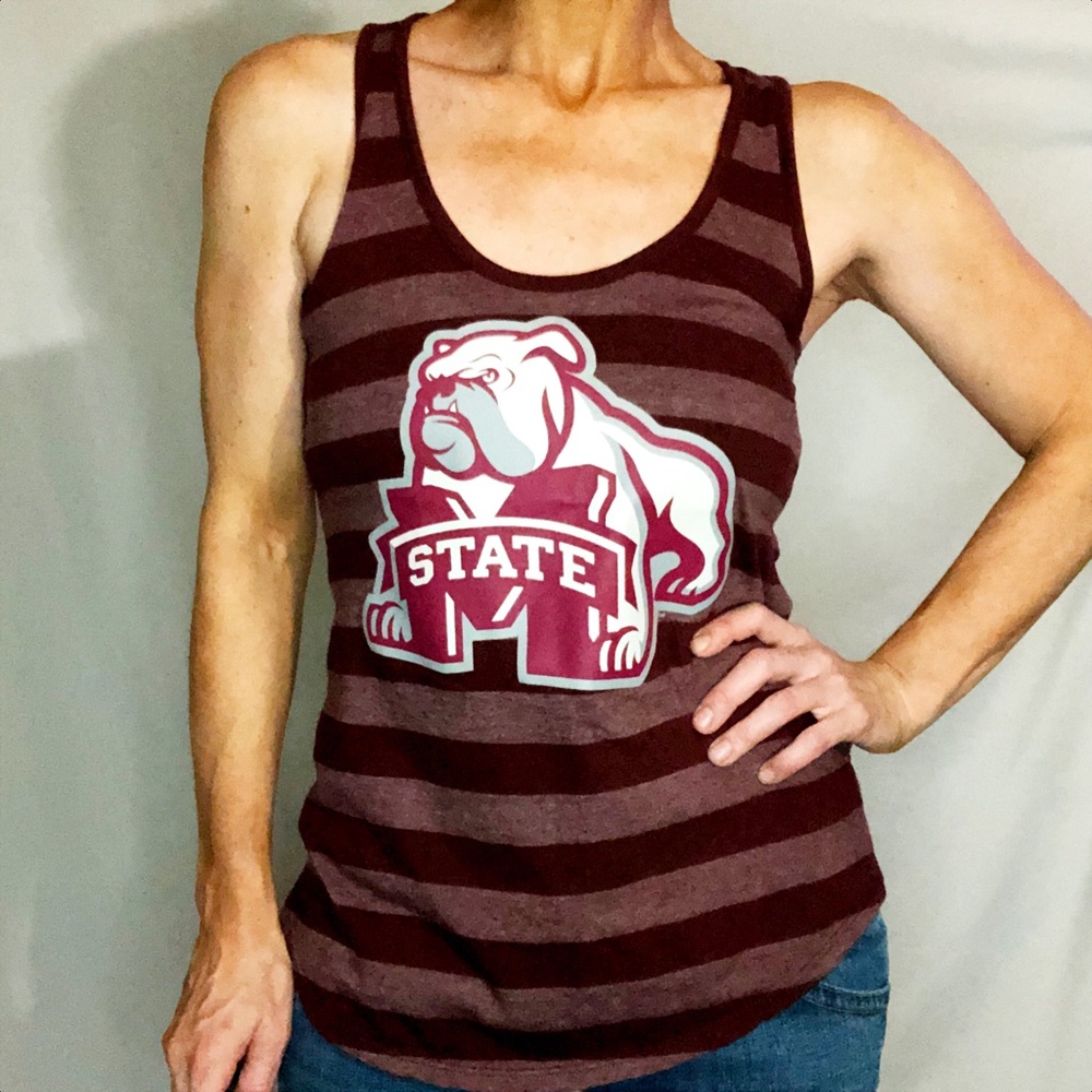 MState Striped Women’s Med Racerback Tank